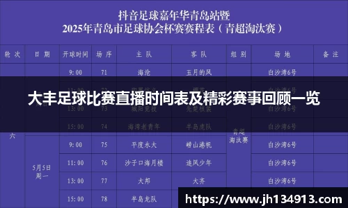 大丰足球比赛直播时间表及精彩赛事回顾一览